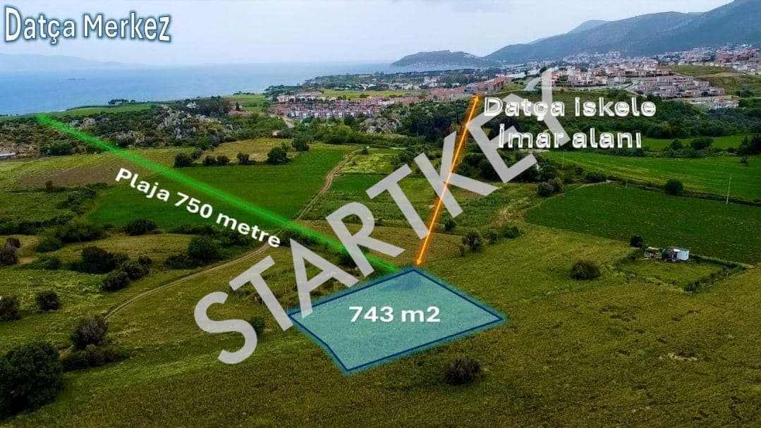 Datça Kızlan'da Satılık Deniz Manzaralı Tarla